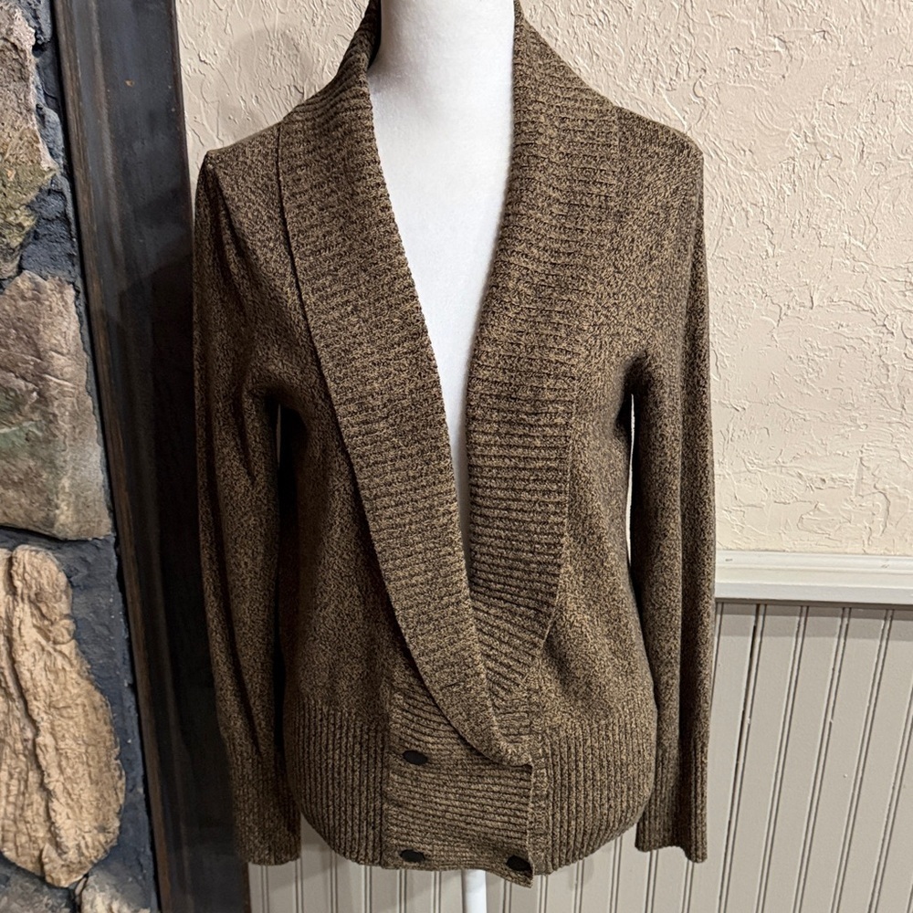 Women's Brown Shawl Collar Sweater